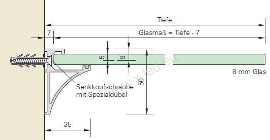 PŘISAZENÉ upevnění s LED osvětlením - 8mm
