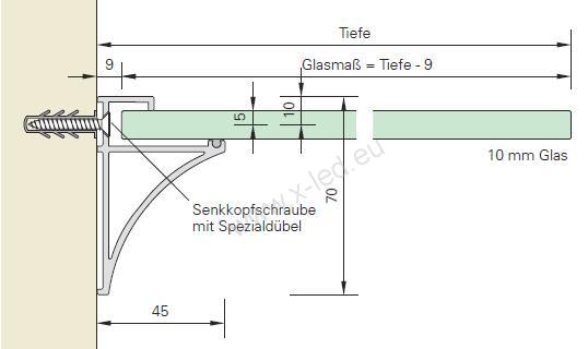 PŘISAZENÉ upevnění s LED osvětlením - 10mm